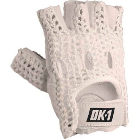 OCCUNOMIX Knuckle Lifters Half-finger Gloves Full-Grain Leather, White, 2XL, 1 Pair,  OK-NWGS-WH-2X